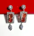 Tangerine Glimmer Drop Earrings 🧡✨