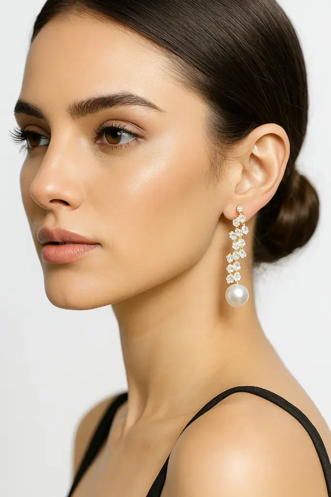 Modern Crystal Cascade & Pearl Drop Earrings ✨