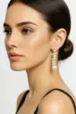 Modern Crystal Cascade & Pearl Drop Earrings ✨