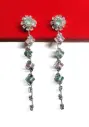 Pastel Crystal Burst Long Drop Earrings 🌈