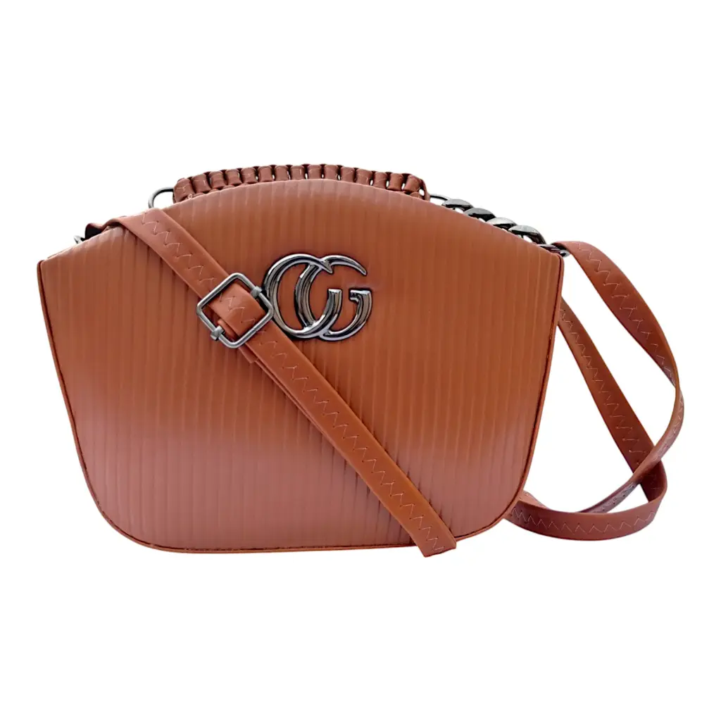 Curved Crossbody Bag with Emblem 👜