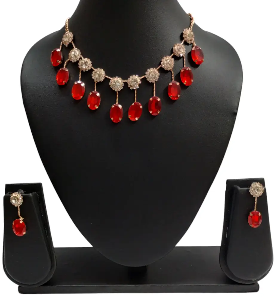 Elegant Oval Stone Necklace Set ✨