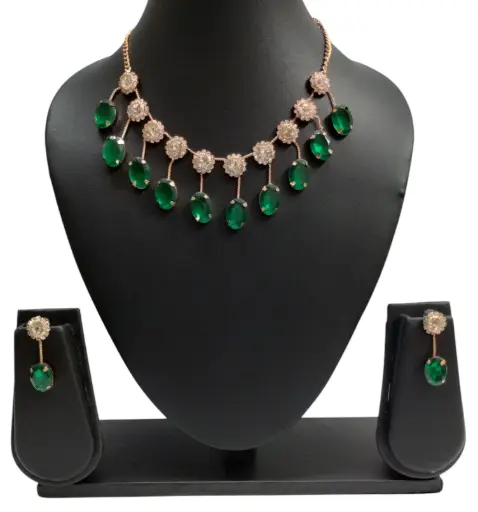 Elegant Oval Stone Necklace Set ✨