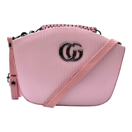 Curved Crossbody Bag with Emblem 👜
