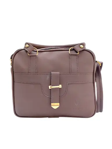 Curved Top-Handle Satchel with Metallic Bar 👜