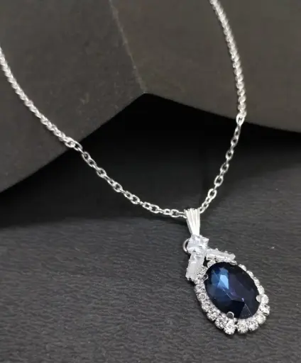 Sapphire Elegance Oval Pendant