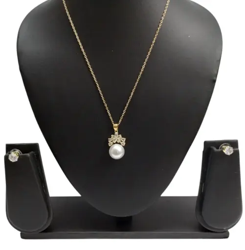 [KLVN023] Classic Pearl Drop Pendant Set