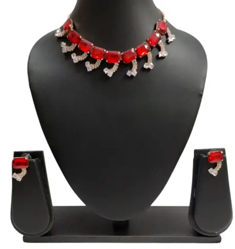 [KLROR006] Ruby Red Glamour Necklace Set ❤️