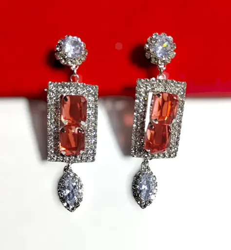 Tangerine Glimmer Drop Earrings 🧡✨
