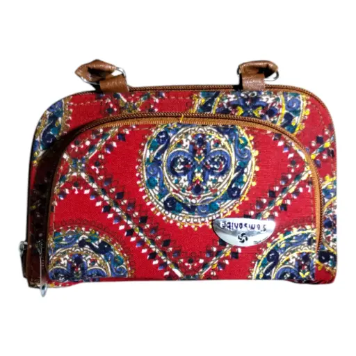  Artisan Print Multi-Compartment Top-Handle Bag 🌸👝