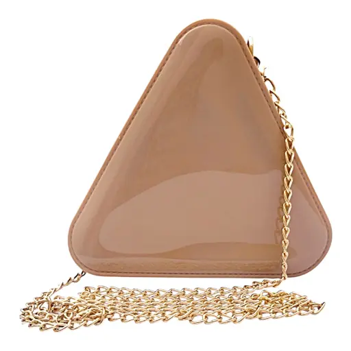 Triangular Hard-Shell Crossbody Bag with Chain Strap 🔼🔗