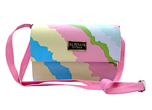 💼 Quilted Patent Sling Bag – Matt Finish